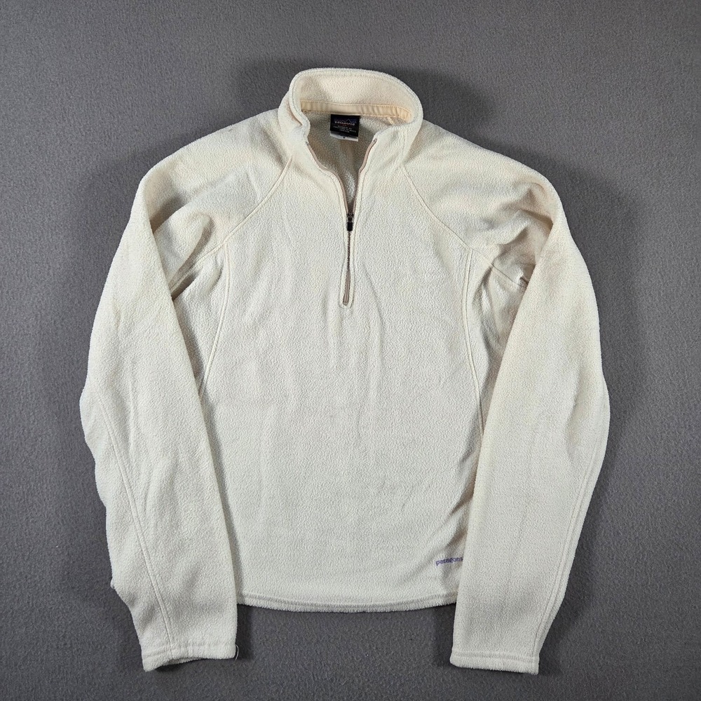 Patagonia Sweatshirt Womens Medium White Capilene Expedition Weight Fleece Zip